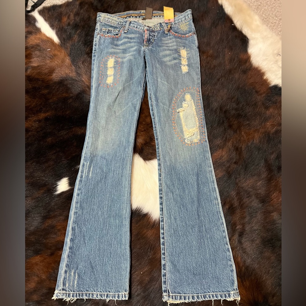 Switch USA Size 28 Embroidered Boho Jeans